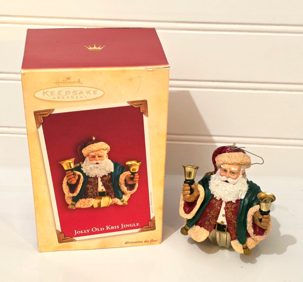 Hallmark Keepsake 2004 Jolly Old Kris Jingle Handbells Santa Ornament